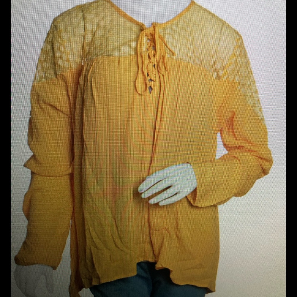 SHEER NYLON 100% VISCOSE LONG SLEEVE BLOUSE
